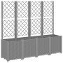 Planter with light gray PP trellis 160x40x140 cm by , Pots and planters - Ref: Foro24-367872, Price: 179,99 €, Discount: %