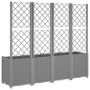 Planter with light gray PP trellis 160x40x140 cm by , Pots and planters - Ref: Foro24-367872, Price: 179,99 €, Discount: %