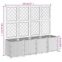 Planter with light gray PP trellis 160x40x140 cm by , Pots and planters - Ref: Foro24-367872, Price: 179,99 €, Discount: %