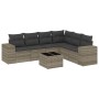 Garden sofa set 7 pieces with light gray PE rattan cushions by , Garden sets - Ref: Foro24-3222621, Price: 509,75 €, Discount: %