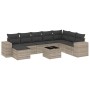 Set muebles jardín 9 pzas y cojines ratán sintético gris claro de , Conjuntos de jardín - Ref: Foro24-3222971, Precio: 625,28...