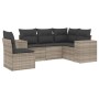 Gartensofa-Set und Kissen, 5-teilig, aus hellem grauem Kunststoff-Rattan. von , Gartensets - Ref: Foro24-3222571, Preis: 422,...