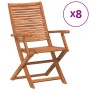 Reclining garden chairs 8 units solid acacia wood by , Garden chairs - Ref: Foro24-3214476, Price: 569,53 €, Discount: %