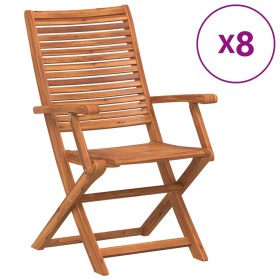 Reclining garden chairs 8 units solid acacia wood by , Garden chairs - Ref: Foro24-3214476, Price: 568,99 €, Discount: %