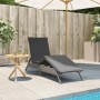 Sun lounger with synthetic rattan and grey cushion by , Loungers - Ref: Foro24-4002703, Price: 141,34 €, Discount: %