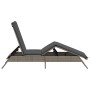 Sun lounger with synthetic rattan and grey cushion by , Loungers - Ref: Foro24-4002703, Price: 141,34 €, Discount: %