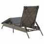 Sun lounger with synthetic rattan and grey cushion by , Loungers - Ref: Foro24-4002703, Price: 141,34 €, Discount: %