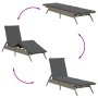 Sun lounger with synthetic rattan and grey cushion by , Loungers - Ref: Foro24-4002703, Price: 141,34 €, Discount: %