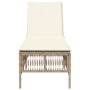 Tumbona con cojín ratán sintético beige de , Tumbonas - Ref: Foro24-4002741, Precio: 140,41 €, Descuento: %