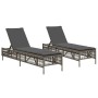 Sun loungers with cushions 2 units synthetic gray rattan by , Loungers - Ref: Foro24-3261598, Price: 273,71 €, Discount: %