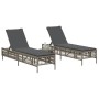 Sun loungers with cushions 2 units synthetic gray rattan by , Loungers - Ref: Foro24-3261598, Price: 273,71 €, Discount: %