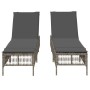 Sun loungers with cushions 2 units synthetic gray rattan by , Loungers - Ref: Foro24-3261598, Price: 273,71 €, Discount: %