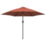 Garden umbrella with LED lights, steel pole, terracotta color, 300cm. by vidaXL, Umbrellas - Ref: Foro24-313757, Price: 116,7...