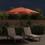 Garden umbrella with LED lights, steel pole, terracotta color, 300cm. by vidaXL, Umbrellas - Ref: Foro24-313757, Price: 116,7...