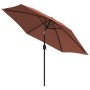 Garden umbrella with LED lights, steel pole, terracotta color, 300cm. by vidaXL, Umbrellas - Ref: Foro24-313757, Price: 116,7...