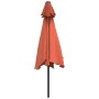 Garden umbrella with LED lights, steel pole, terracotta color, 300cm. by vidaXL, Umbrellas - Ref: Foro24-313757, Price: 116,7...