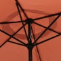 Garden umbrella with LED lights, steel pole, terracotta color, 300cm. by vidaXL, Umbrellas - Ref: Foro24-313757, Price: 116,7...