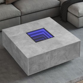 Mesa de centro con Infinity LED gris hormigón 100x100x40 cm de , Mesas de centro - Ref: Foro24-3284045, Precio: 212,99 €, Des...