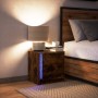 Mesita de noche con luces LED madera ingeniería roble ahumado de , Mesitas de noche - Ref: Foro24-852055, Precio: 55,33 €, De...