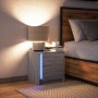 Bedside table with LED lights in gray Sonoma engineered wood by , Nightstands - Ref: Foro24-852057, Price: 57,00 €, Discount: %