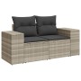 Gartensofa-Set und Kissen, 5-teilig, aus hellem grauem Kunst-Rattan. von , Gartensets - Ref: Foro24-3268992, Preis: 444,31 €,...