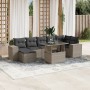 Garden sofa set 8 pieces and gray synthetic rattan cushions by , Garden sets - Ref: Foro24-3269322, Price: 626,44 €, Discount: %