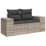 Gartensofa-Set und Kissen, 5-teilig, aus hellem grauem Kunst-Rattan. von , Gartensets - Ref: Foro24-3269142, Preis: 463,13 €,...