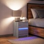 Mesita de noche con luces LED madera de ingeniería gris Sonoma de , Mesitas de noche - Ref: Foro24-852043, Precio: 56,99 €, D...