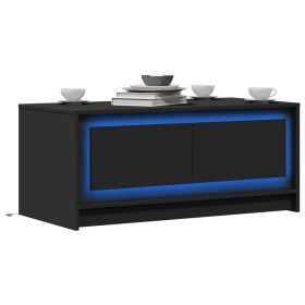 Mesa de centro con luces LED madera de ingeniería negra de , Mesas de centro - Ref: Foro24-851985, Precio: 105,99 €, Descuent...