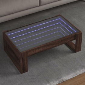 Mesa de centro con Infinity LED marrón roble 90x53x30 cm de , Mesas de centro - Ref: Foro24-847643, Precio: 116,99 €, Descuen...