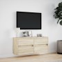 Wall-mounted TV unit with LED lights Sonoma oak 100x31x45 cm by , TV Furniture - Ref: Foro24-852294, Price: 88,66 €, Discount: %