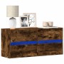 Wall-mounted TV stand with smoked oak finish and LED lights 100x31x45 cm by , TV Furniture - Ref: Foro24-852296, Price: 88,99...