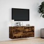 Wall-mounted TV stand with smoked oak finish and LED lights 100x31x45 cm by , TV Furniture - Ref: Foro24-852296, Price: 88,99...