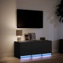 TV stand with LED made of black engineered wood 97x34x40 cm by , TV Furniture - Ref: Foro24-852237, Price: 87,19 €, Discount: %