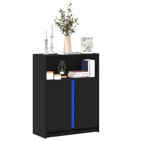 LED sideboard in black engineered wood 77x34x100 cm by , Sideboards - Ref: Foro24-852146, Price: 95,99 €, Discount: %