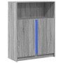 Aparador con LED madera de ingeniería gris Sonoma 77x34x100 cm de , Aparadores - Ref: Foro24-852150, Precio: 95,34 €, Descuen...