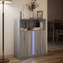 Sideboard with LED lights in Sonoma grey engineered wood 77x34x100 cm by , Sideboards - Ref: Foro24-852150, Price: 95,34 €, D...