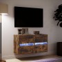 Wall-mounted TV furniture with LED lights, 2 units, smoked oak, 41x31x45 cm. by , TV Furniture - Ref: Foro24-852280, Price: 1...