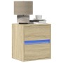 Wall-mounted TV stand with LED lights Sonoma oak 41x31x45 cm by , TV Furniture - Ref: Foro24-852275, Price: 59,28 €, Discount: %