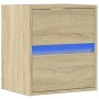 Wall-mounted TV stand with LED lights Sonoma oak 41x31x45 cm by , TV Furniture - Ref: Foro24-852275, Price: 59,28 €, Discount: %