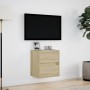 Wall-mounted TV stand with LED lights Sonoma oak 41x31x45 cm by , TV Furniture - Ref: Foro24-852275, Price: 59,28 €, Discount: %