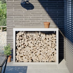 White steel firewood rack 100x40x80 cm by , Firewood bags and holders - Ref: Foro24-850976, Price: 125,17 €, Discount: %