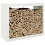 White steel firewood rack 100x40x80 cm by , Firewood bags and holders - Ref: Foro24-850976, Price: 126,03 €, Discount: %