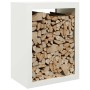 White steel firewood rack 60x40x80 cm by , Firewood bags and holders - Ref: Foro24-850997, Price: 99,04 €, Discount: %