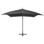 Hanging umbrella with gray anthracite fir wood pole 3x3 m by vidaXL, Umbrellas - Ref: Foro24-313774, Price: 138,18 €, Discoun...