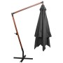 Hanging umbrella with gray anthracite fir wood pole 3x3 m by vidaXL, Umbrellas - Ref: Foro24-313774, Price: 138,18 €, Discoun...