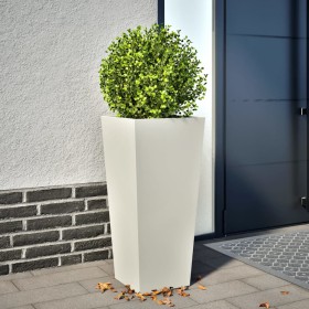 White steel planter 35x35x75 cm by , Pots and planters - Ref: Foro24-851082, Price: 64,99 €, Discount: %