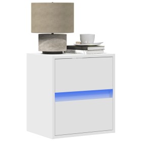 Wall-mounted bedside tables with LED lights 2 units white by , Nightstands - Ref: Foro24-3307962, Price: 105,99 €, Discount: %