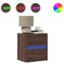 Wall-mounted bedside tables with LED lights, 2 units, brown oak. by , Nightstands - Ref: Foro24-3307974, Price: 106,02 €, Dis...