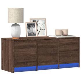 LED TV stand in brown oak engineered wood, 97x34x40 cm by , TV Furniture - Ref: Foro24-852242, Price: 86,99 €, Discount: %